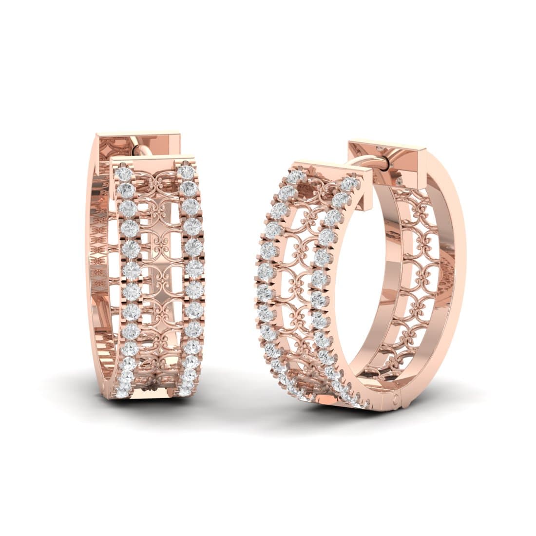 Cutout diamond Stud Earrings
