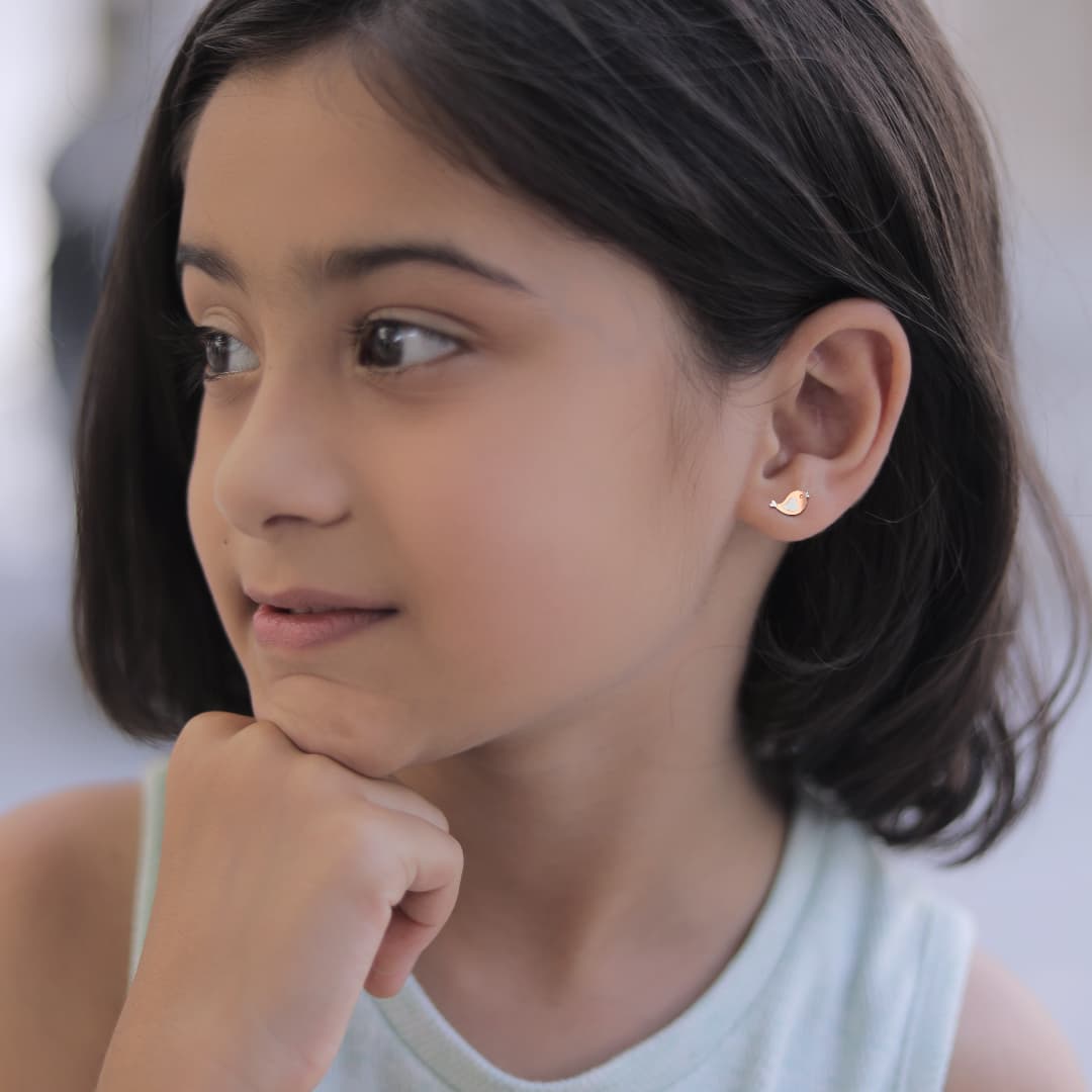 Birdy Kids Gold Earrings