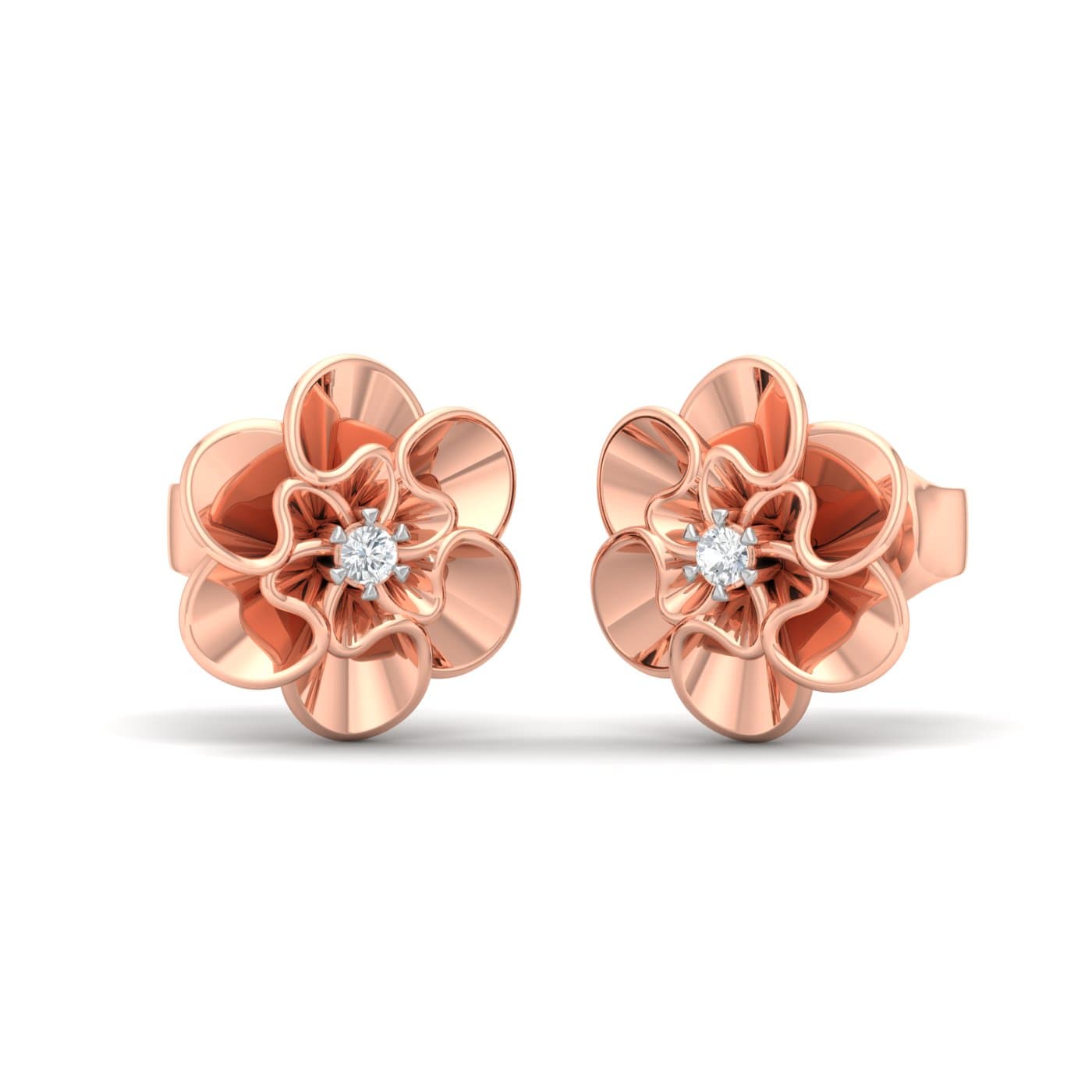 Delicate Rose Diamond Earrings
