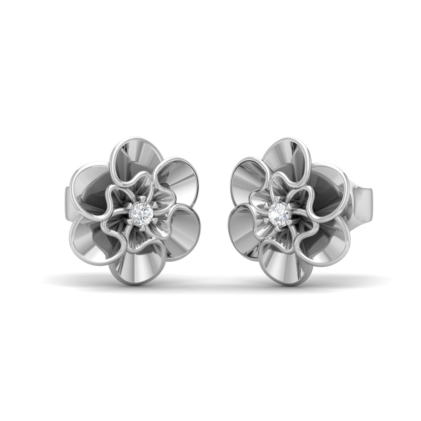 Delicate Rose Diamond Earrings