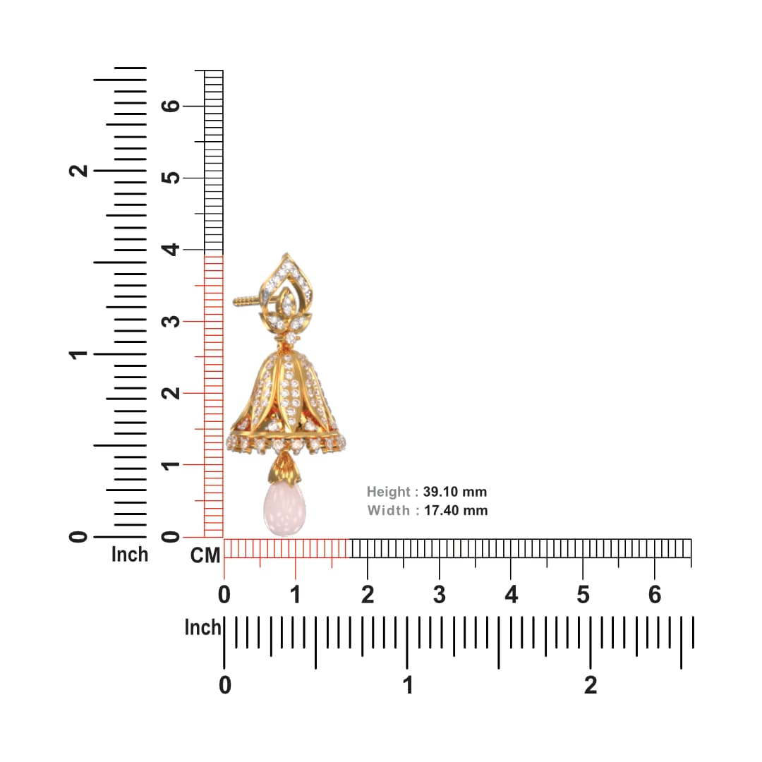 Pearl Beaded Diamond Jhumkas