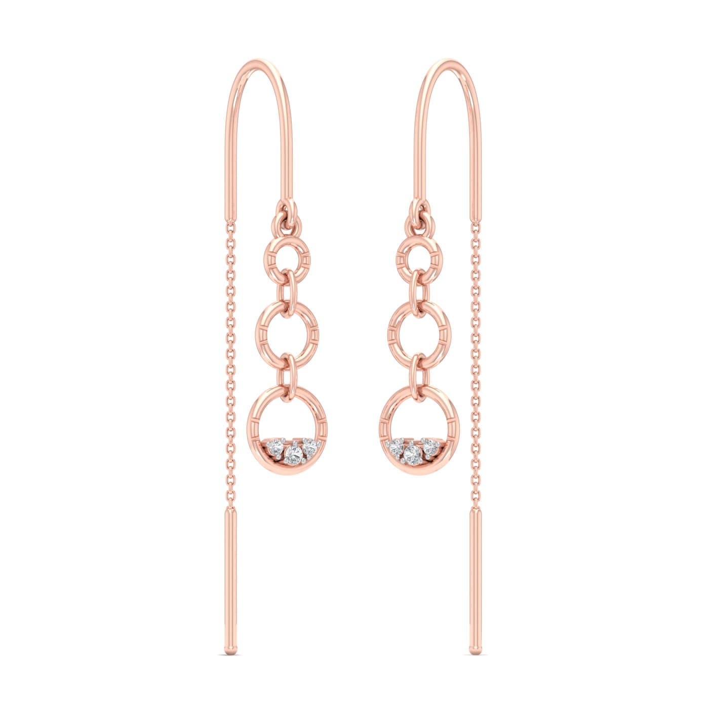 Dazzling Trio Drops Diamond Sui Dhaga Earrings