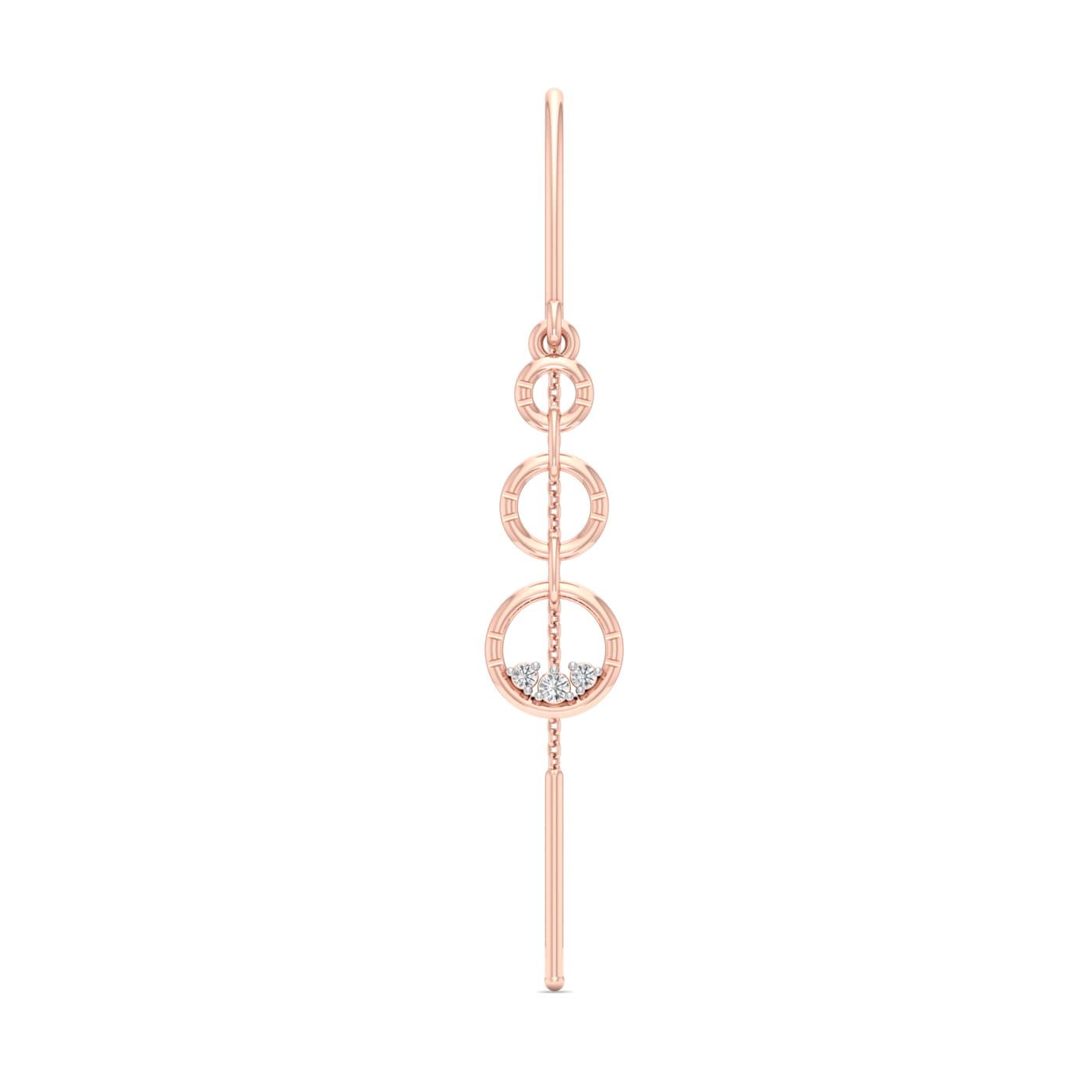 Dazzling Trio Drops Diamond Sui Dhaga Earrings