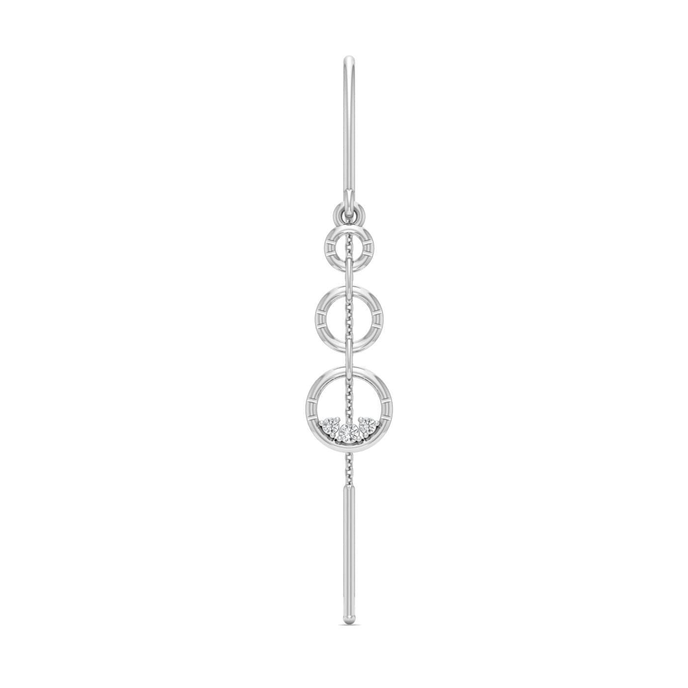 Dazzling Trio Drops Diamond Sui Dhaga Earrings