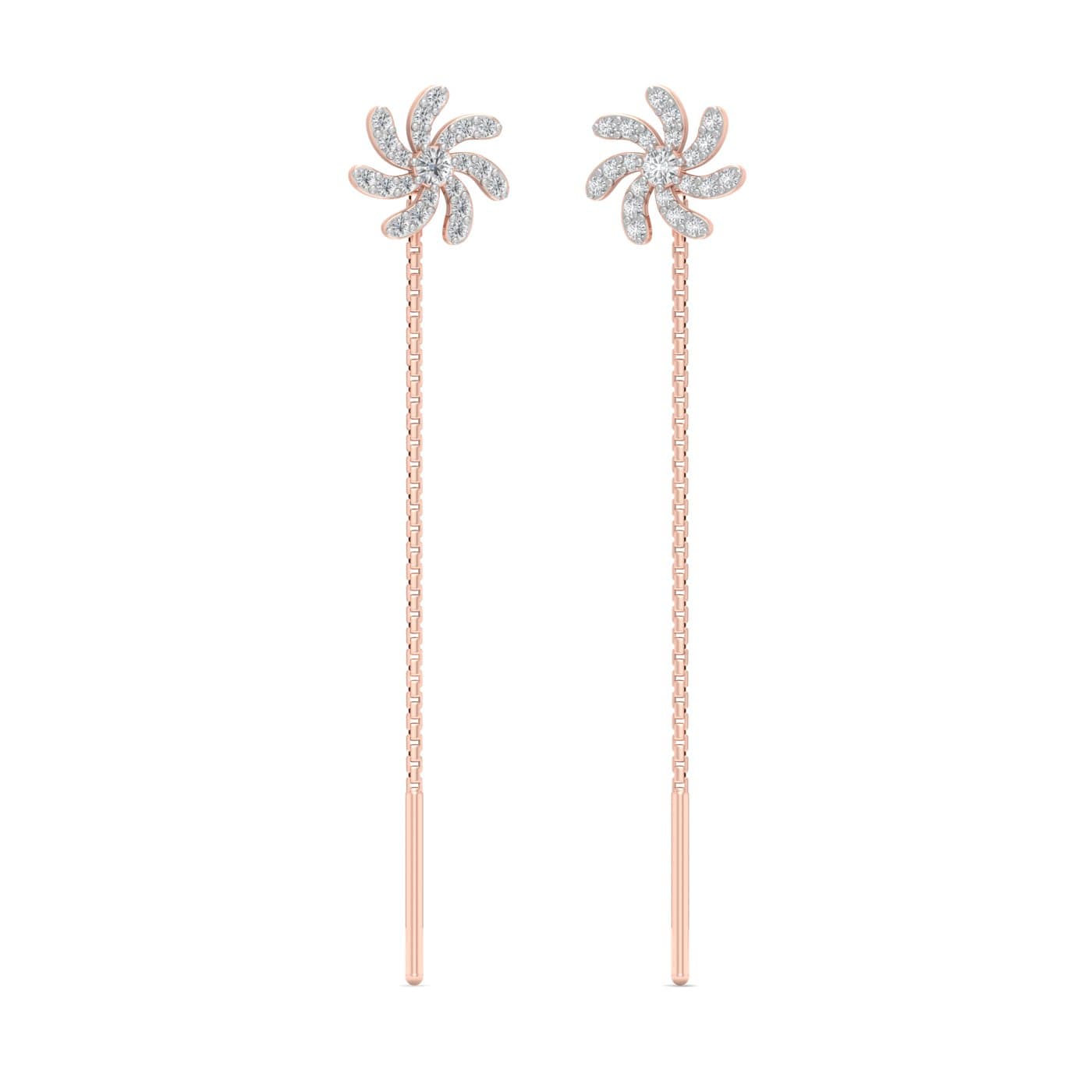 Nightshine Floral Diamond Sui Dhaga Earrings