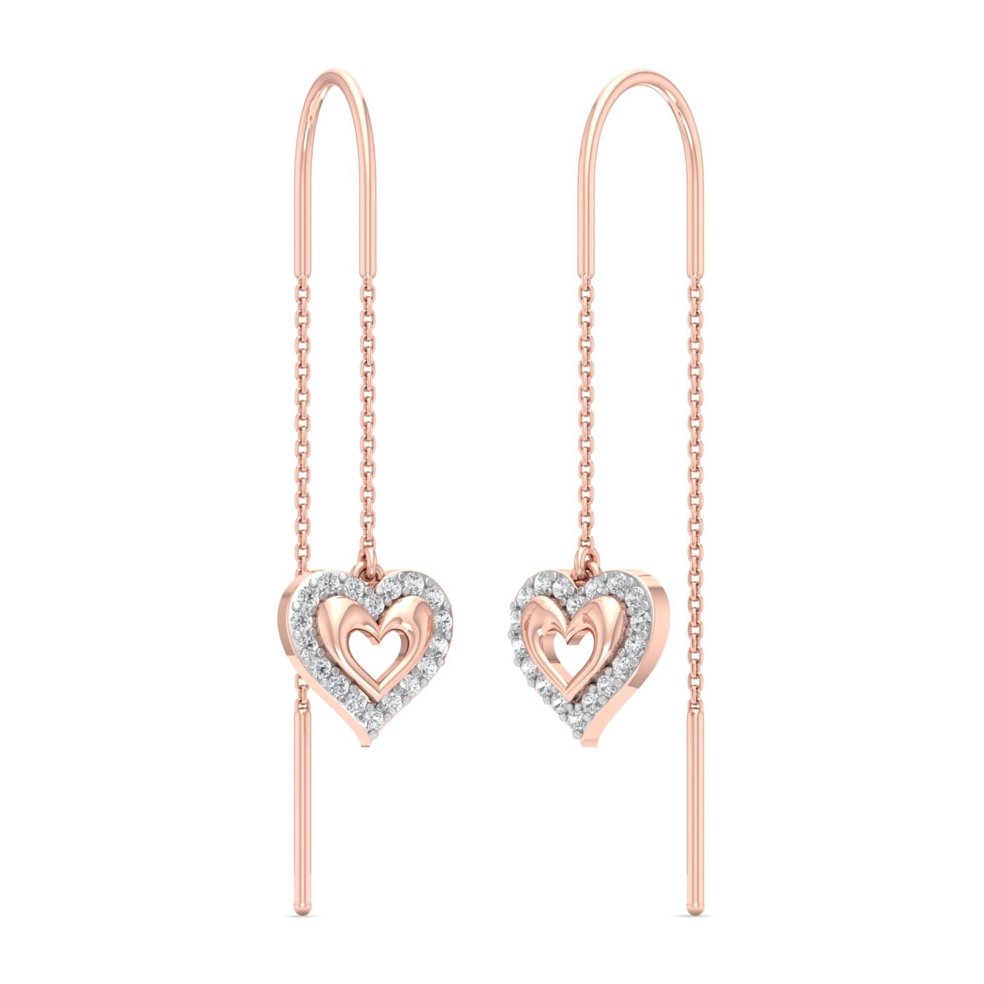 Enamoured Eternity Heart Diamond Sui Dhaga Earrings