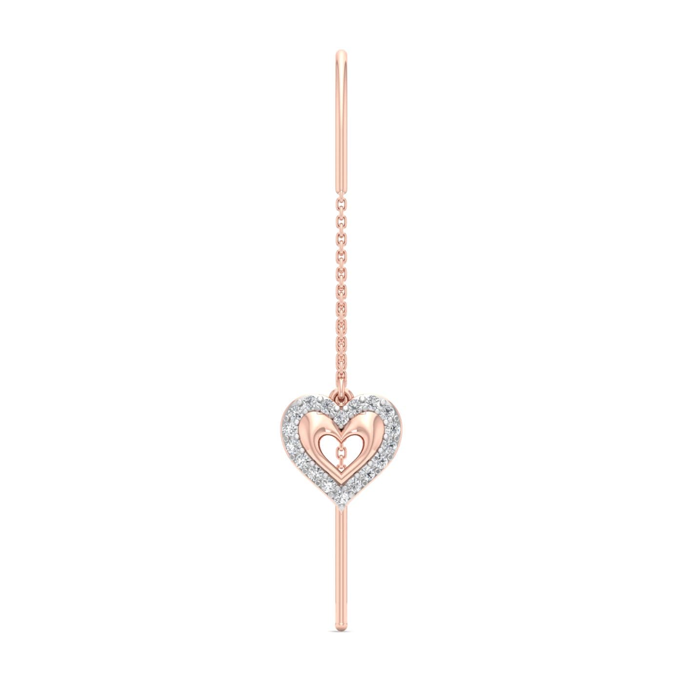 Enamoured Eternity Heart Diamond Sui Dhaga Earrings