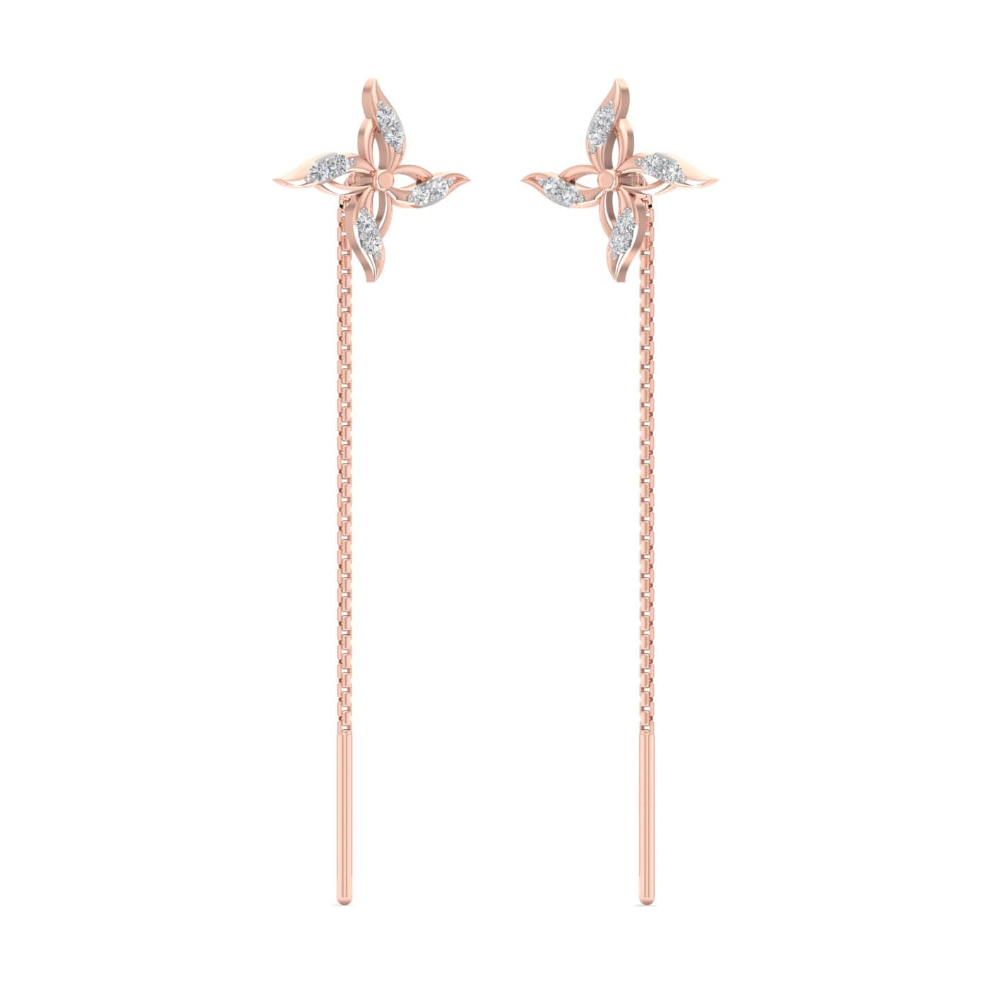 Gleaming Liliago Fleur Diamond Sui Dhaga Earrings