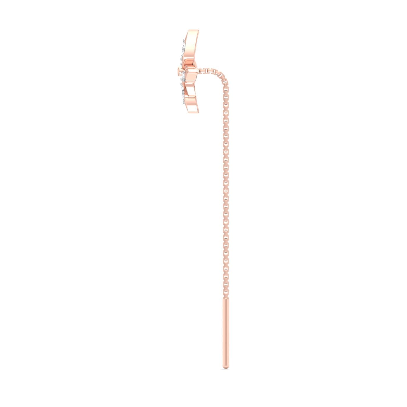 Gleaming Liliago Fleur Diamond Sui Dhaga Earrings