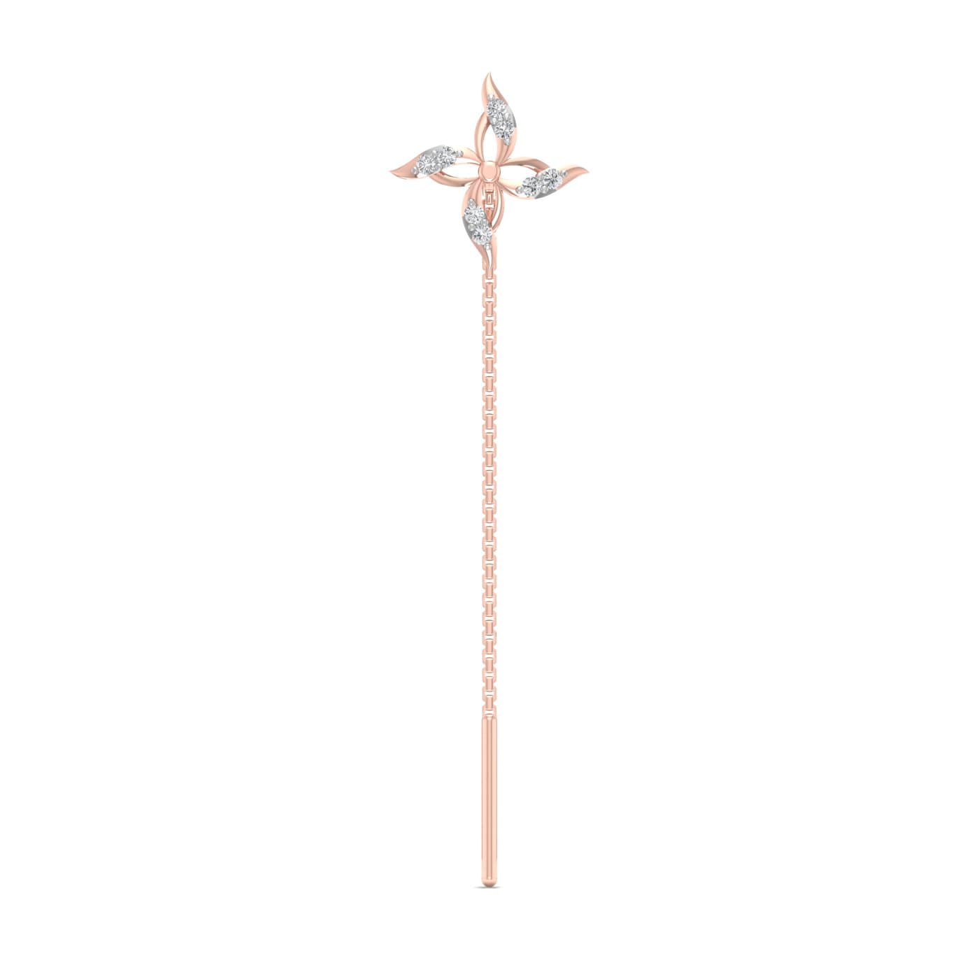 Gleaming Liliago Fleur Diamond Sui Dhaga Earrings