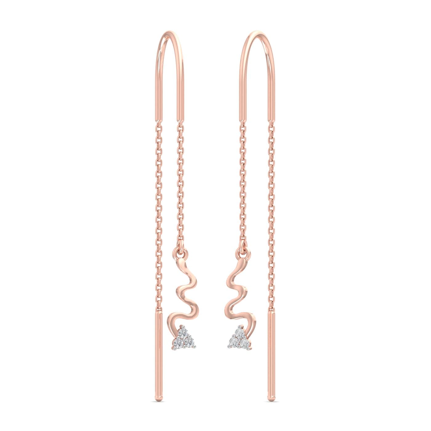 Sparkly Wiggly Arrow Diamond Sui Dhaga Earrings