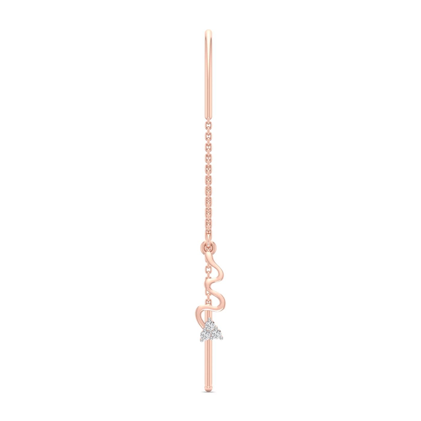 Sparkly Wiggly Arrow Diamond Sui Dhaga Earrings