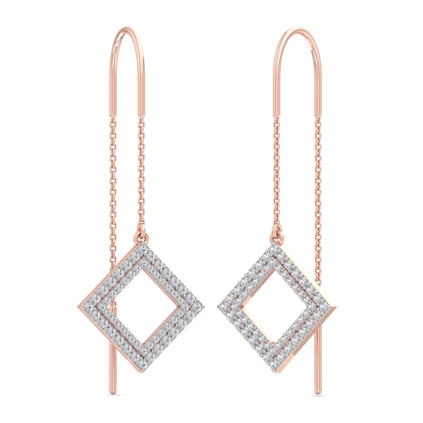 Eternity Squares Diamond Sui Dhaga Earrings