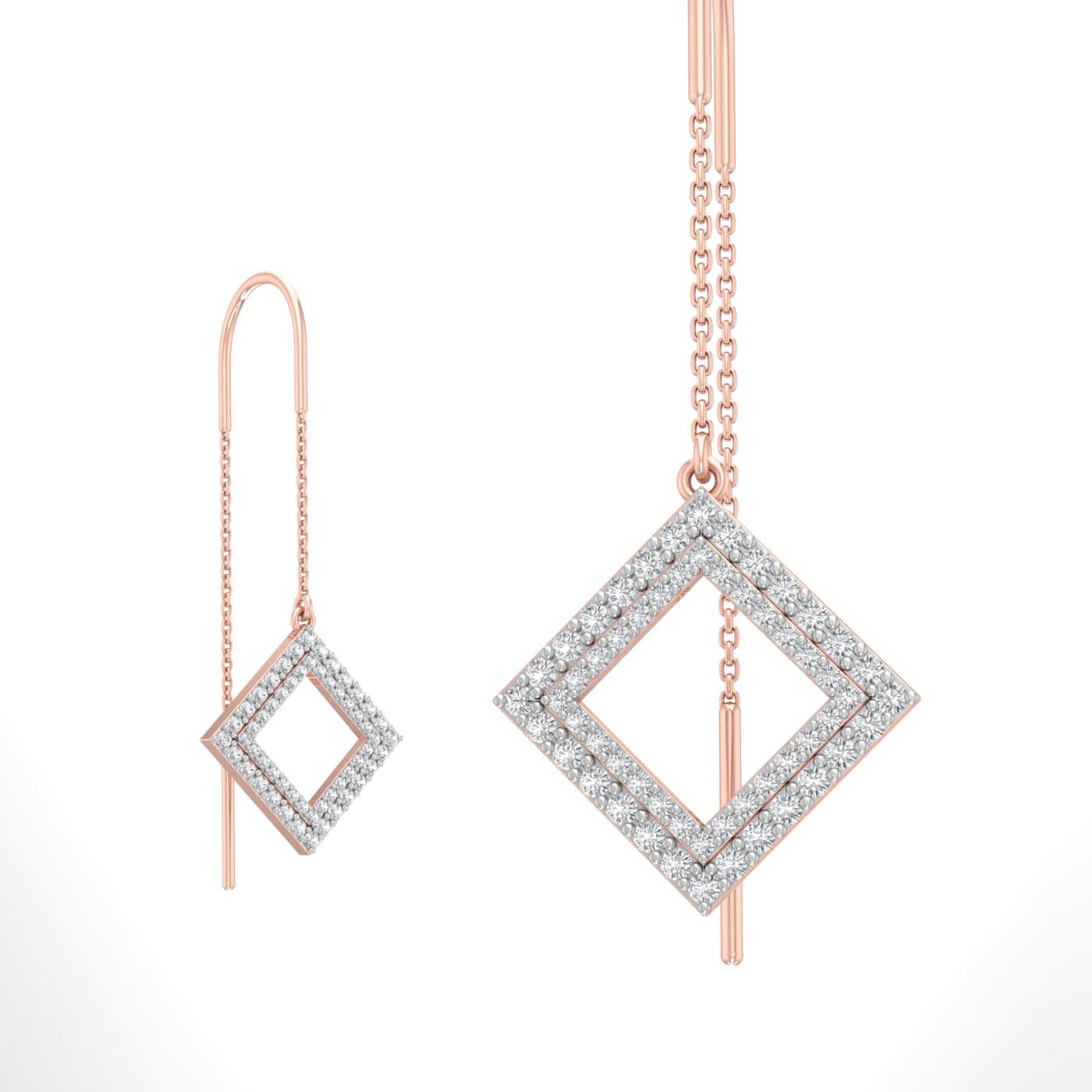 Eternity Squares Diamond Sui Dhaga Earrings