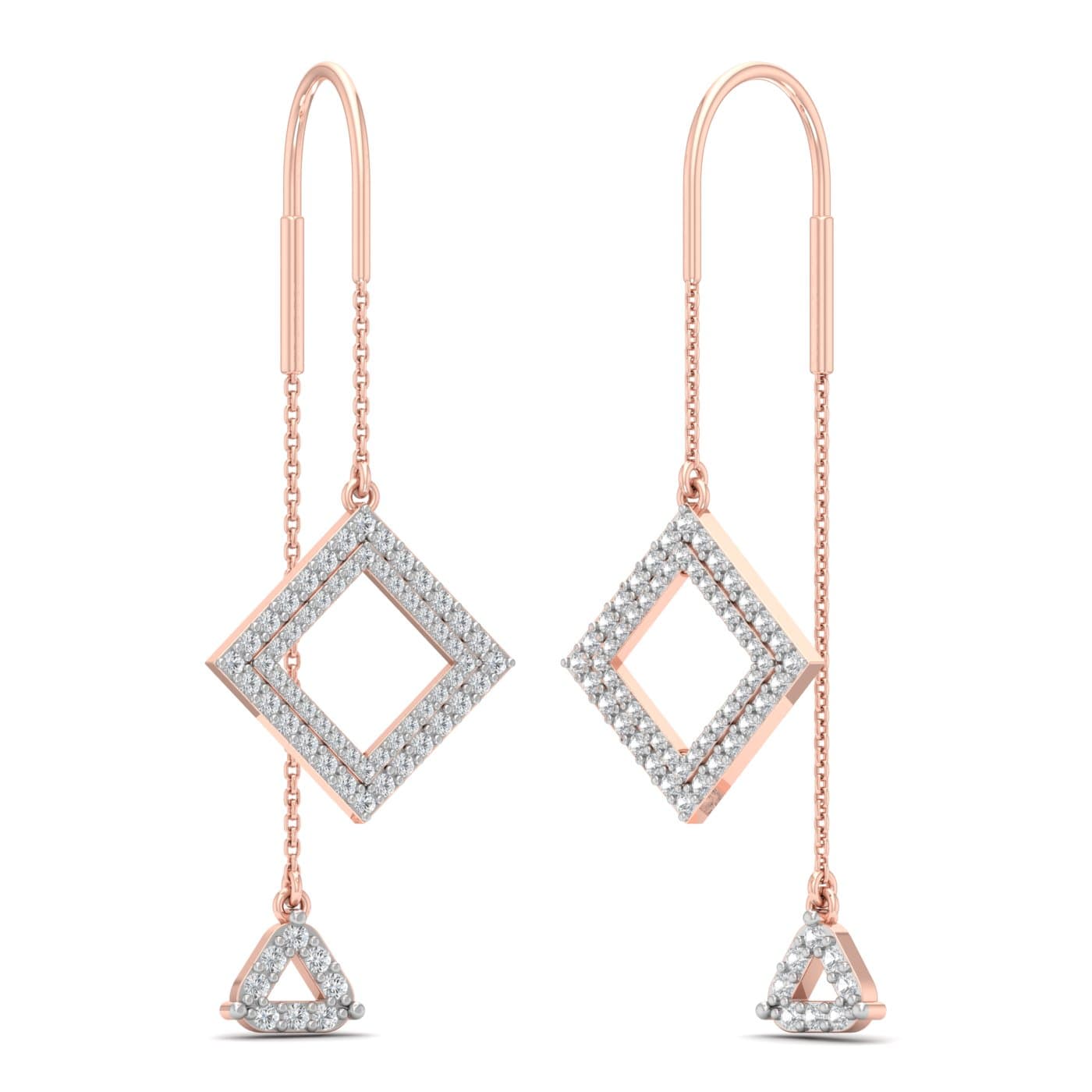 Gorgeous Geometry Diamond Sui Dhaga Earrings