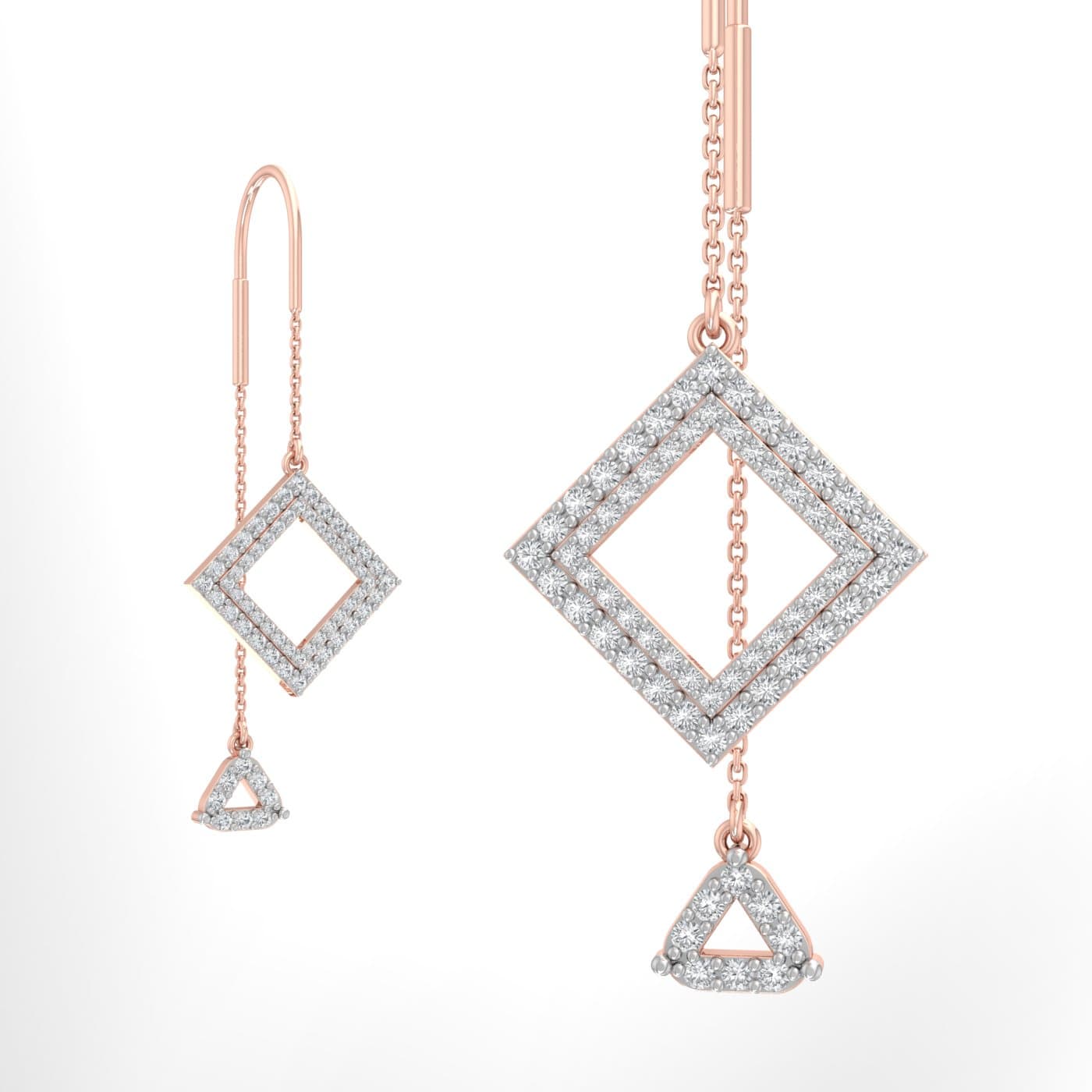 Gorgeous Geometry Diamond Sui Dhaga Earrings