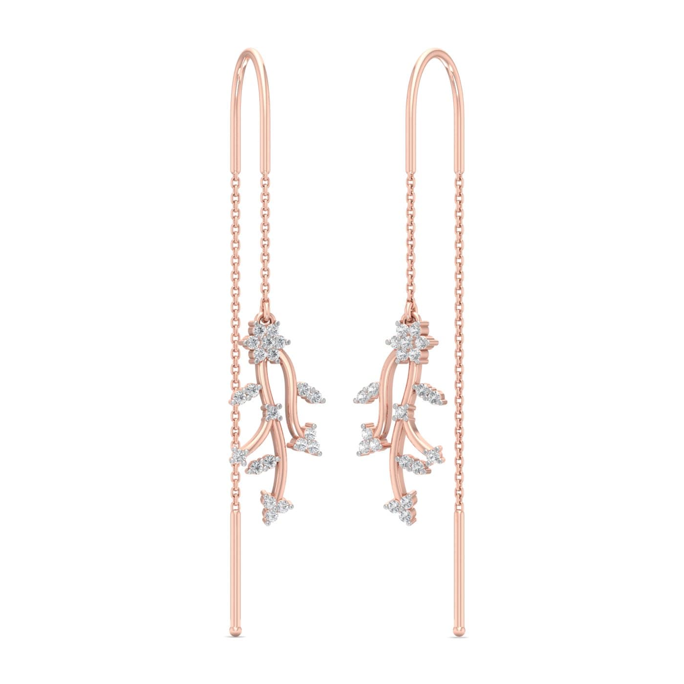 Beaming Blossom Twig Diamond Sui Dhaga Earrings