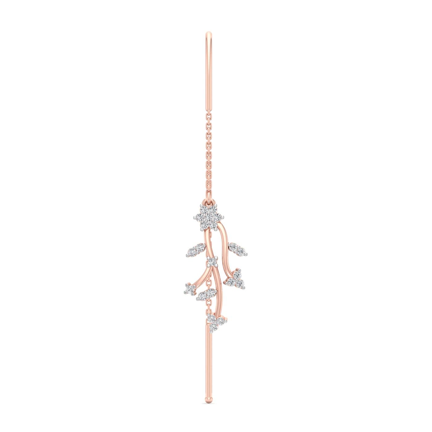 Beaming Blossom Twig Diamond Sui Dhaga Earrings