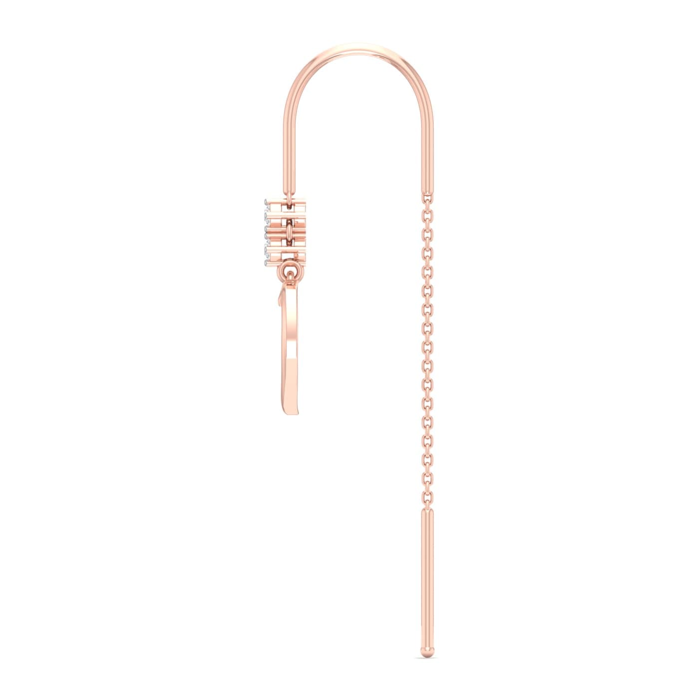 Duo Hearts Drops Diamond Sui Dhaga Earrings