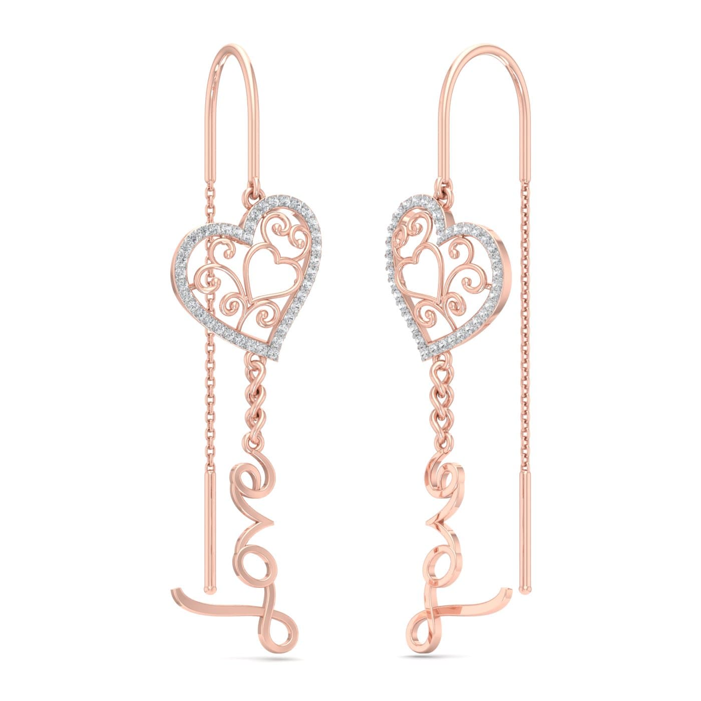 Love Arbor Heart Diamond Sui Dhaga Earrings
