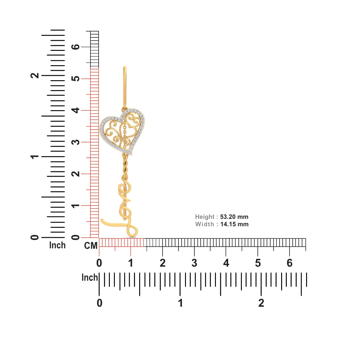 Love Arbor Heart Diamond Sui Dhaga Earrings