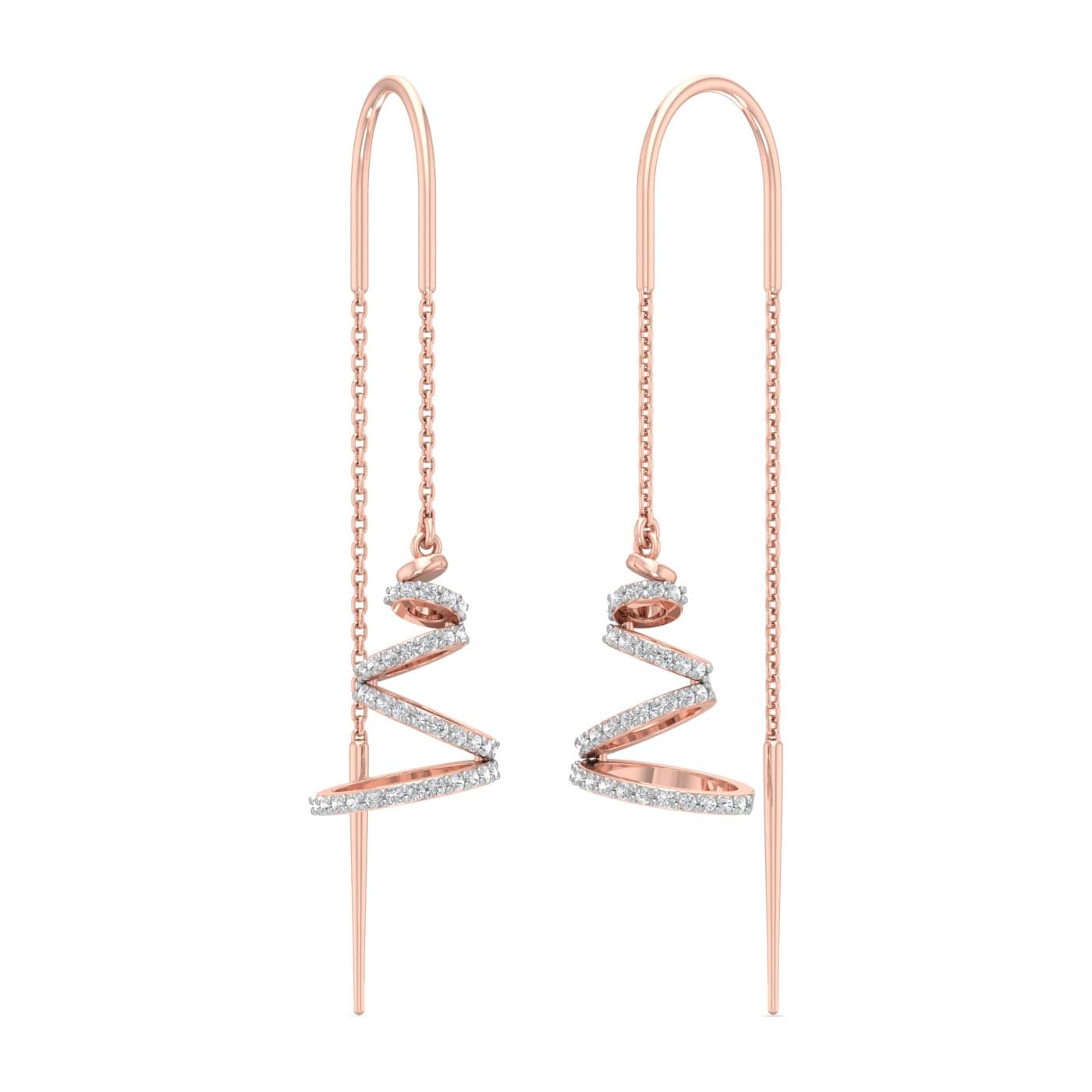 Scintillating Slicing Diamond Sui Dhaga Earrings
