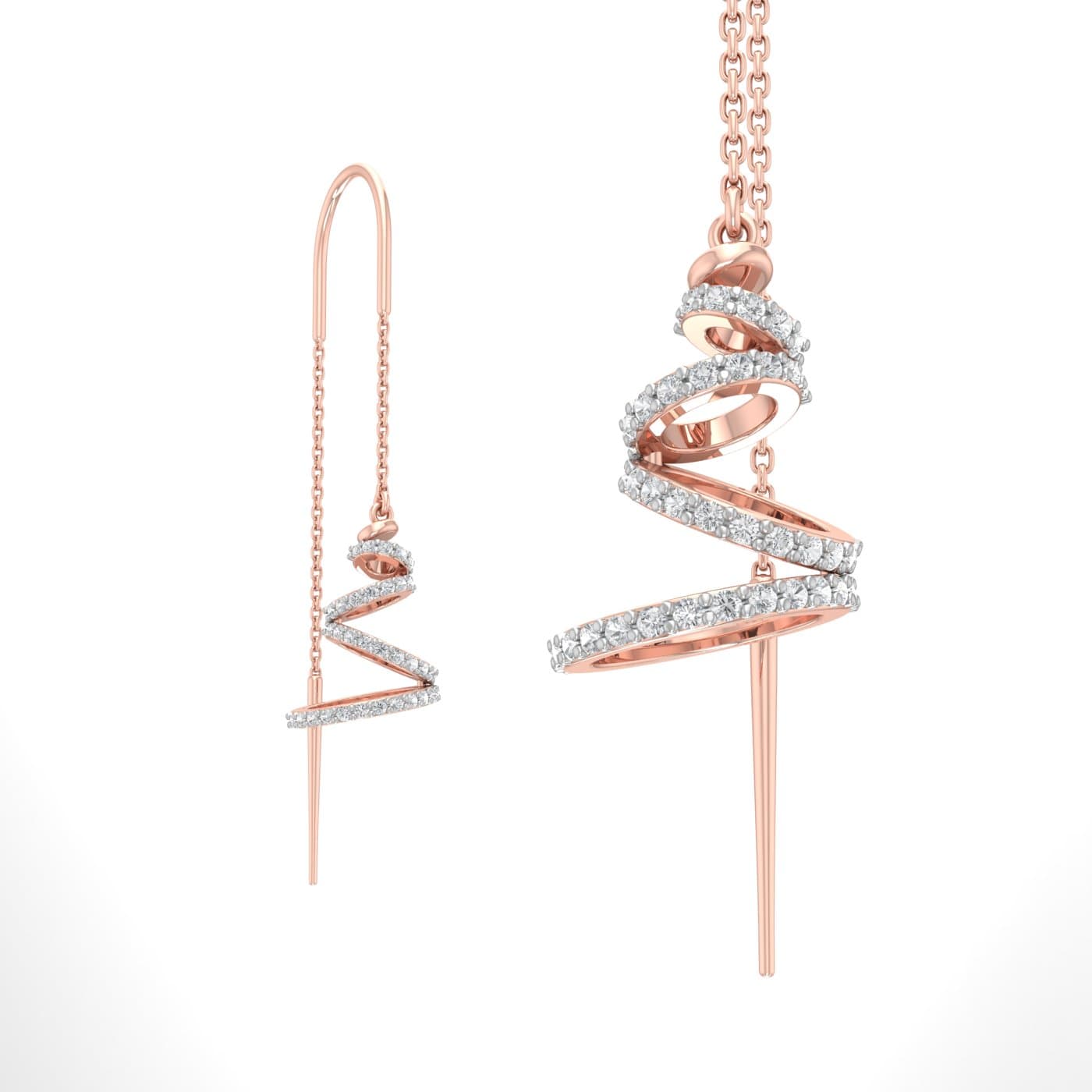 Scintillating Slicing Diamond Sui Dhaga Earrings