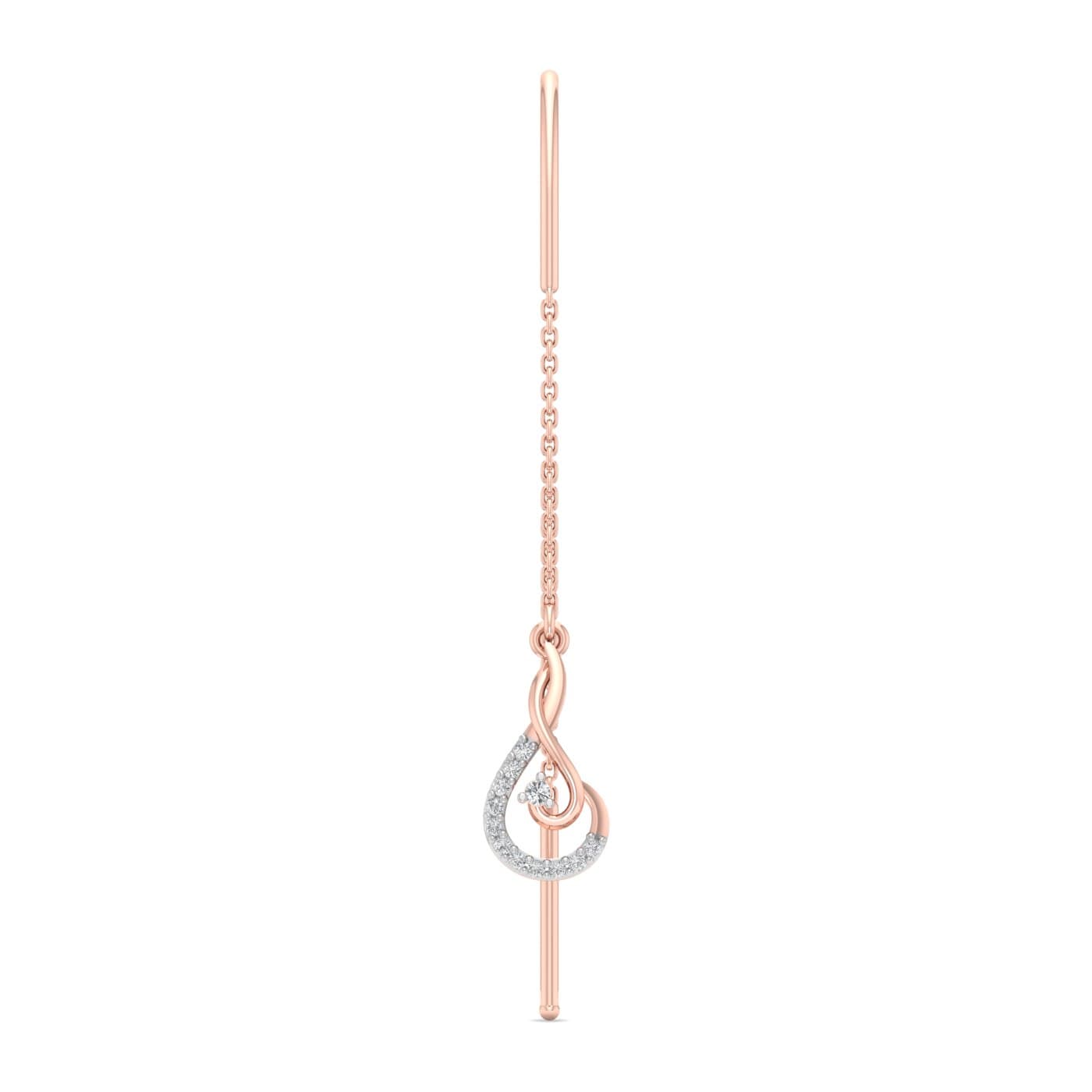 Trendy Twirlking Clef Diamond Sui Dhaga Earrings