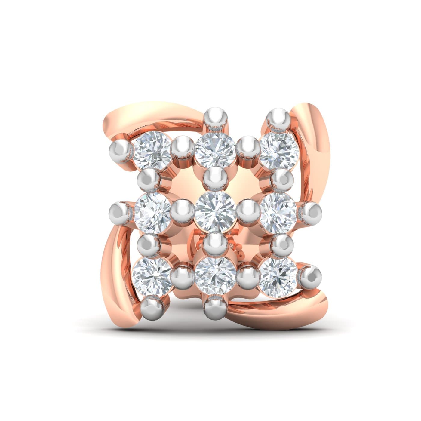 Aten Diamond Mens Stud Earrings
