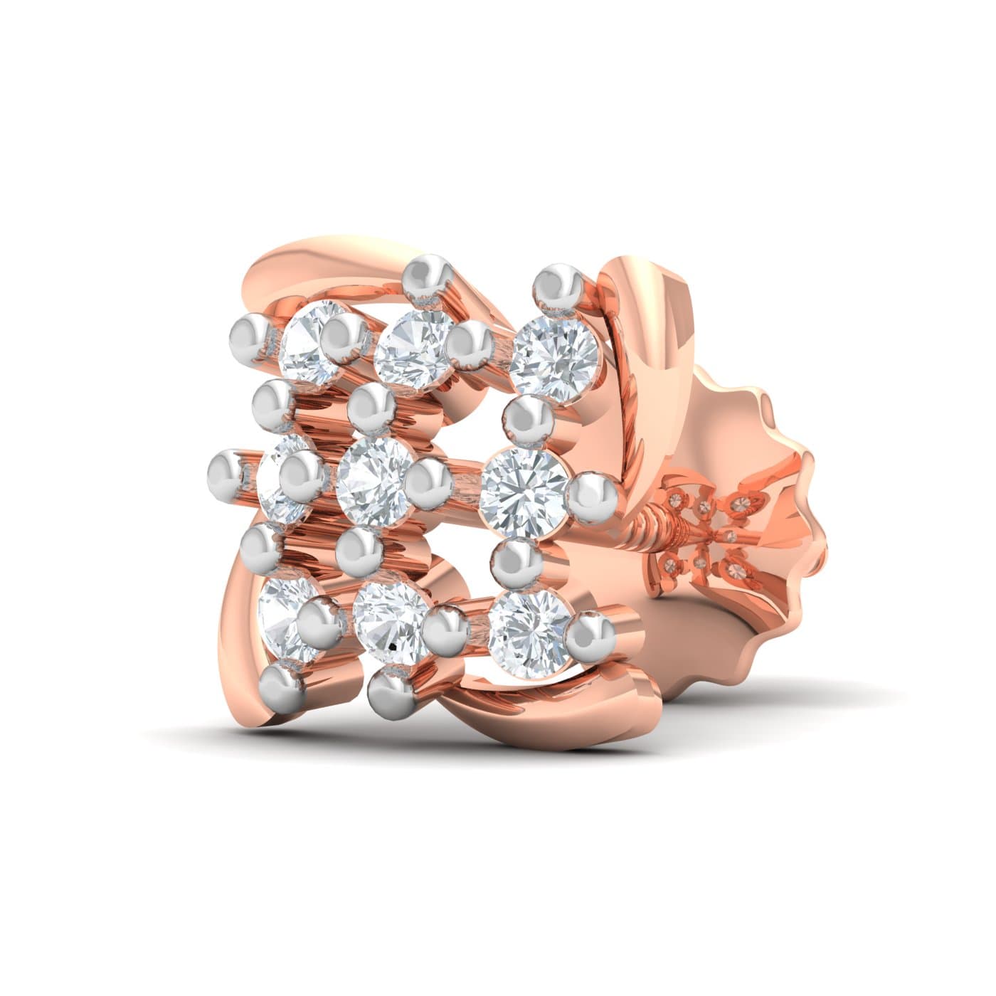 Aten Diamond Mens Stud Earrings