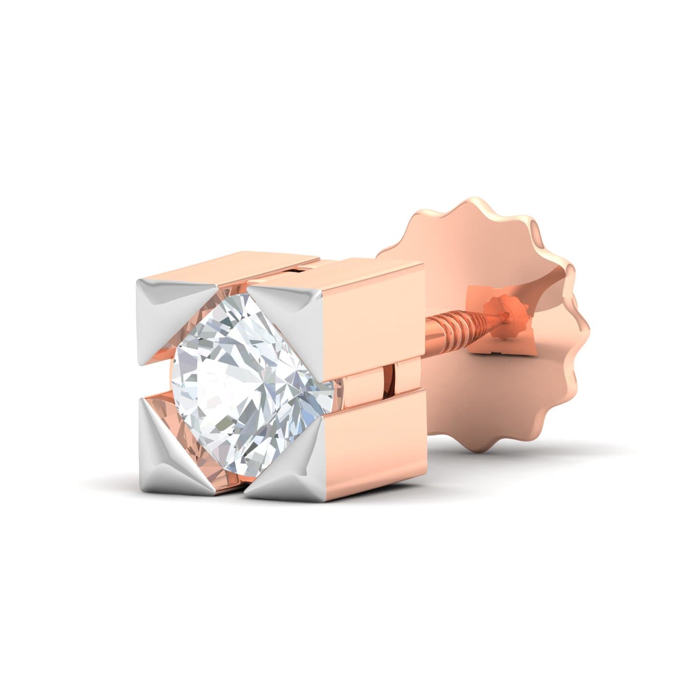 Single Diamond Stud Mens Earring