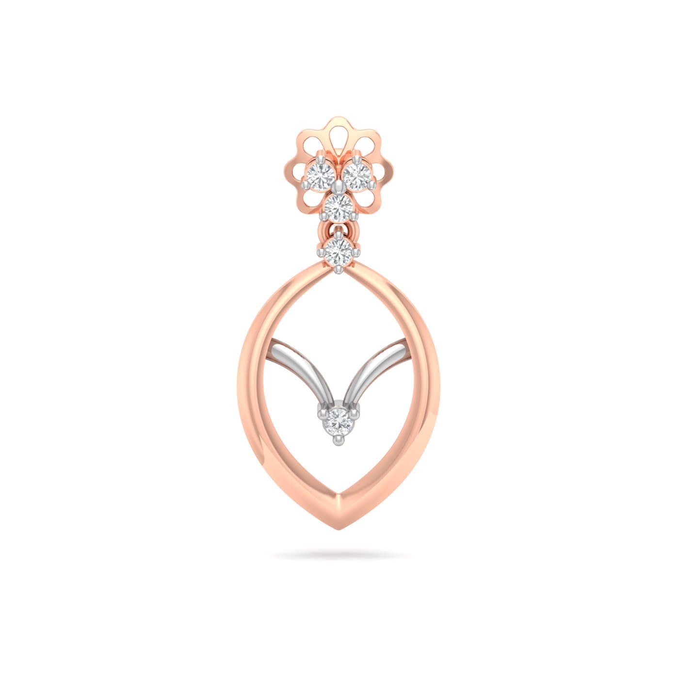 Lilac Leaf Diamond Earrings