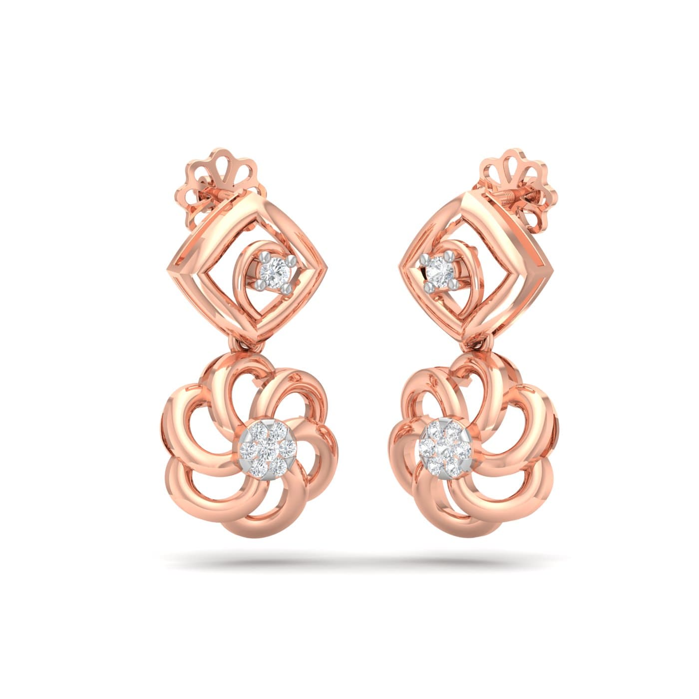 Begonia Drop Diamond Earrings