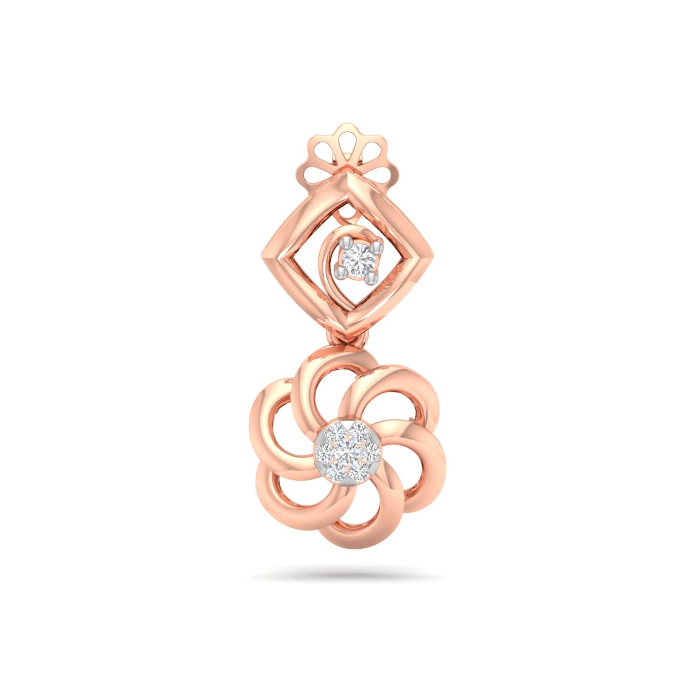 Begonia Drop Diamond Earrings