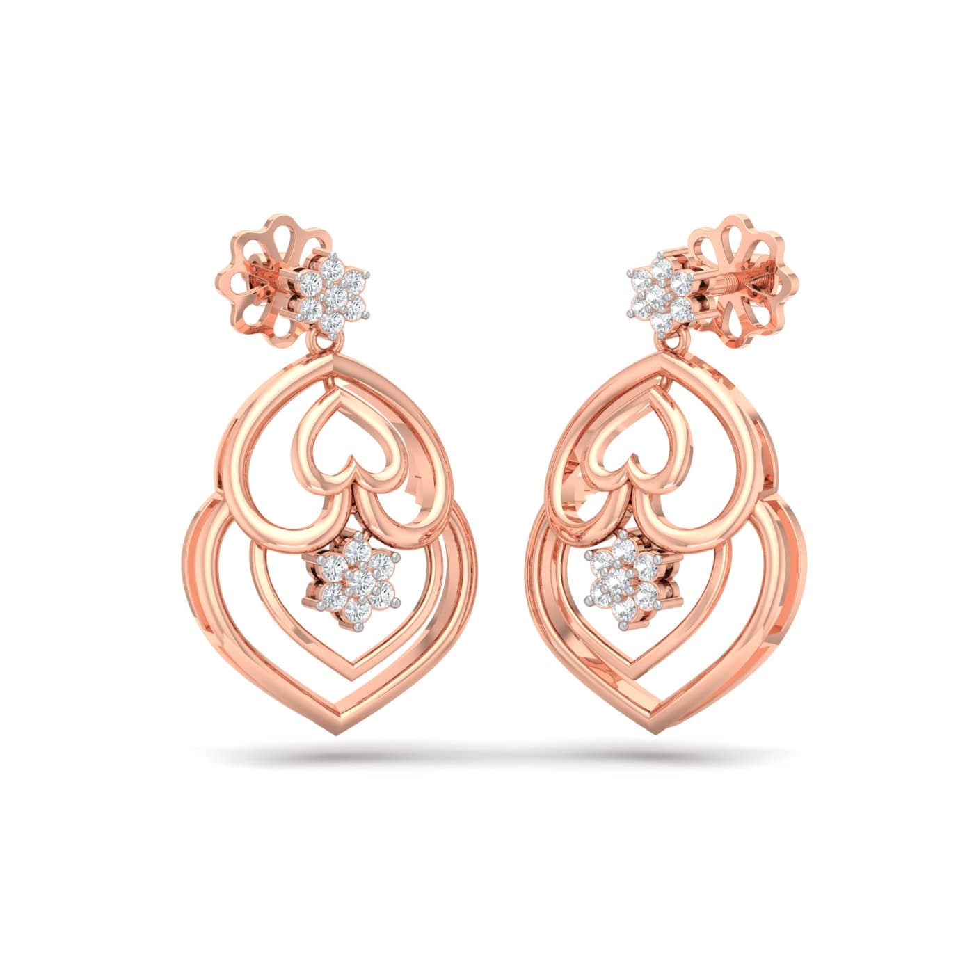 Dicentra Drop Diamond Earrings