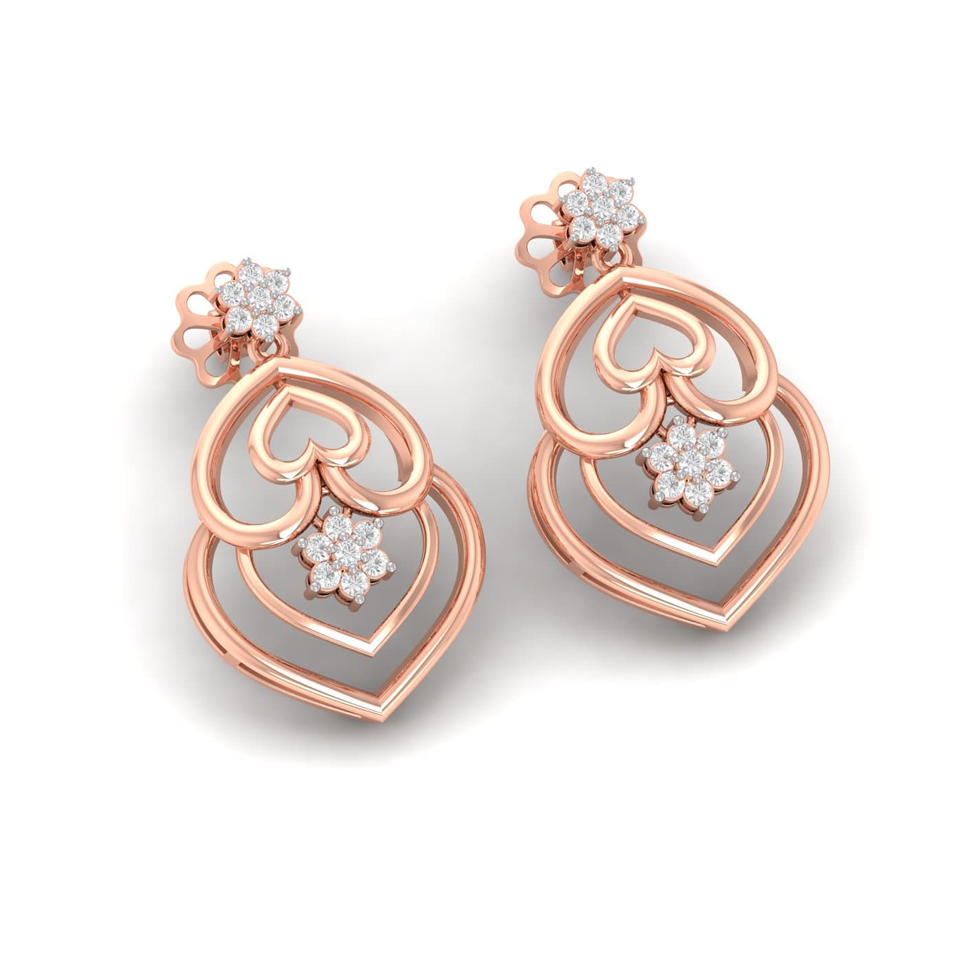 Dicentra Drop Diamond Earrings