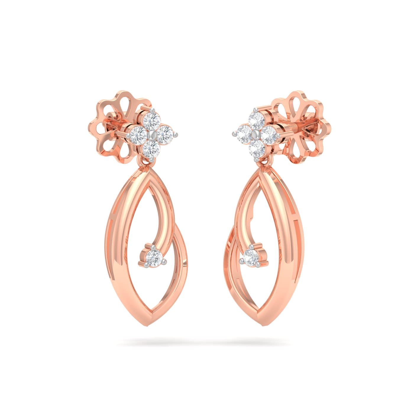 Laurel Leaf Diamond Earrings