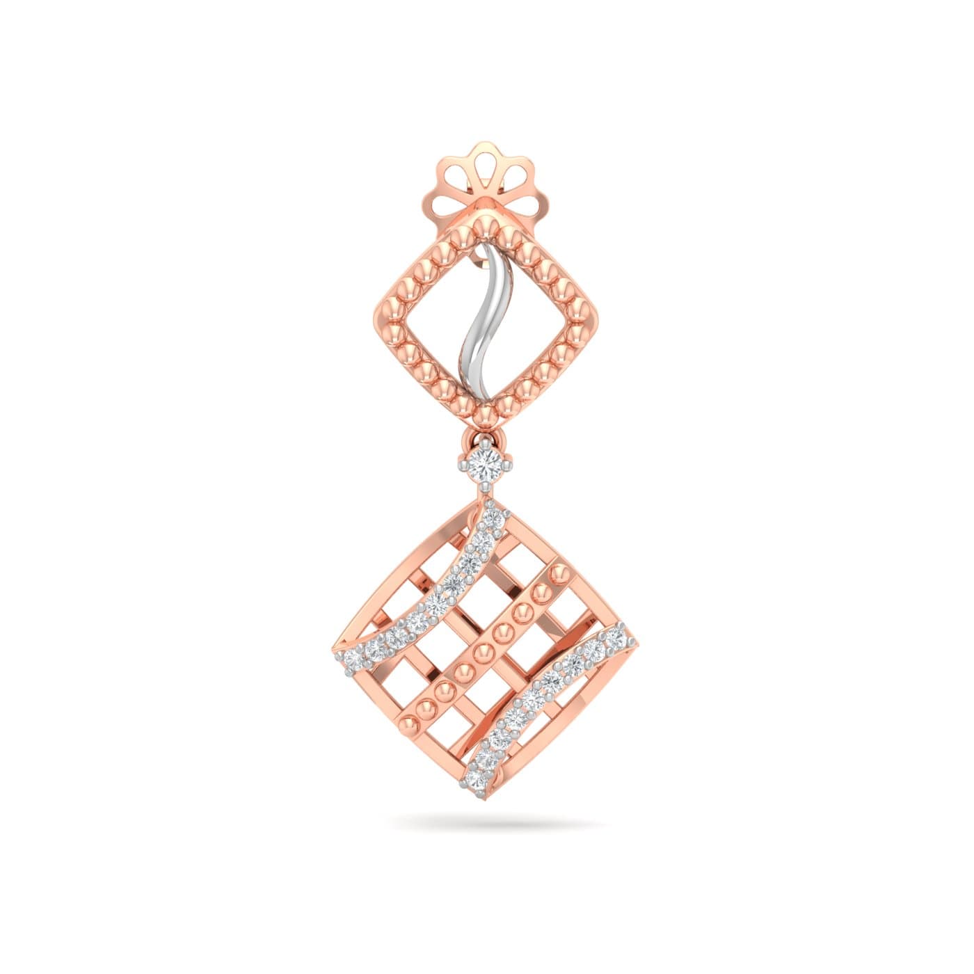Waffle Lover Diamond Earrings