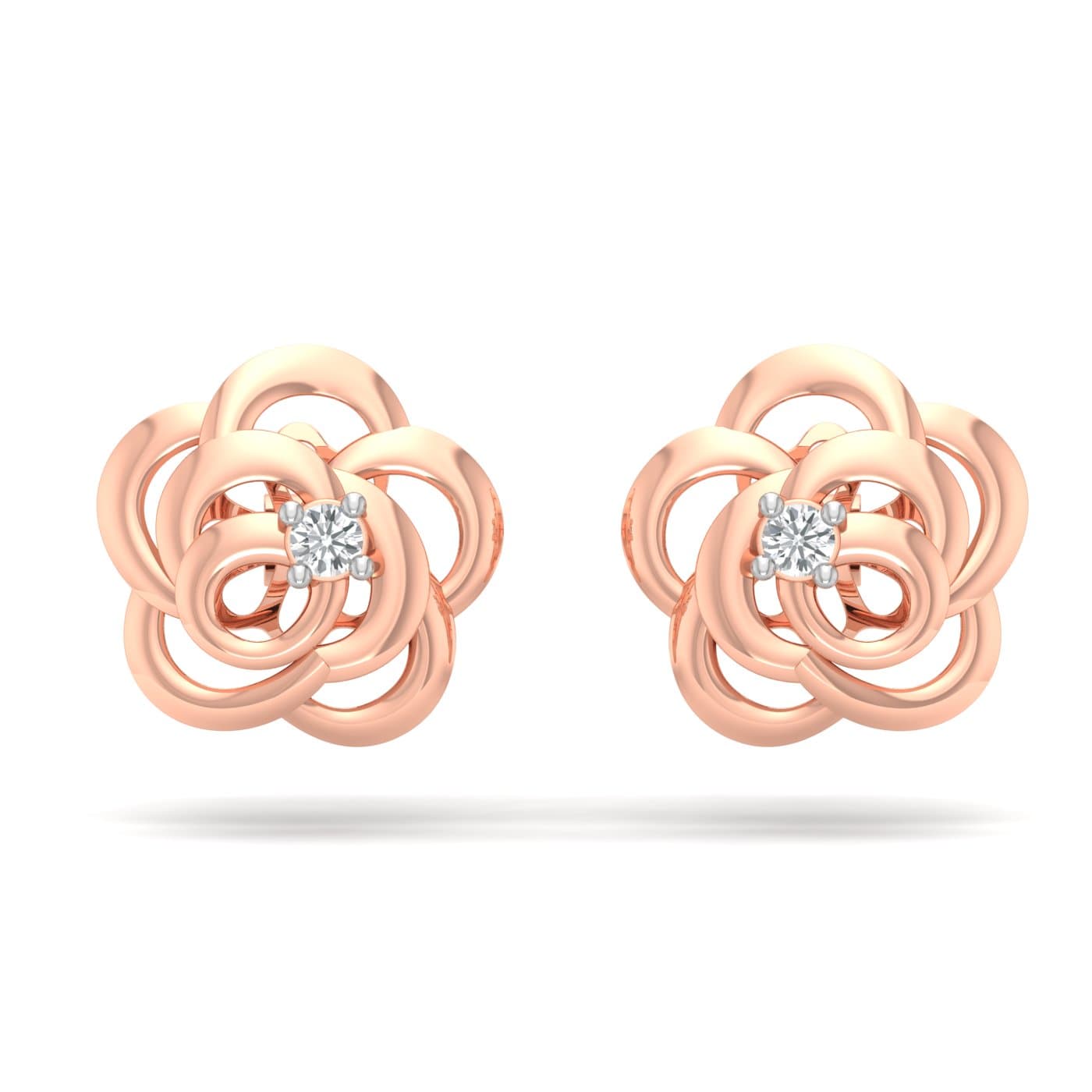 Rosa Stud Diamond Earrings