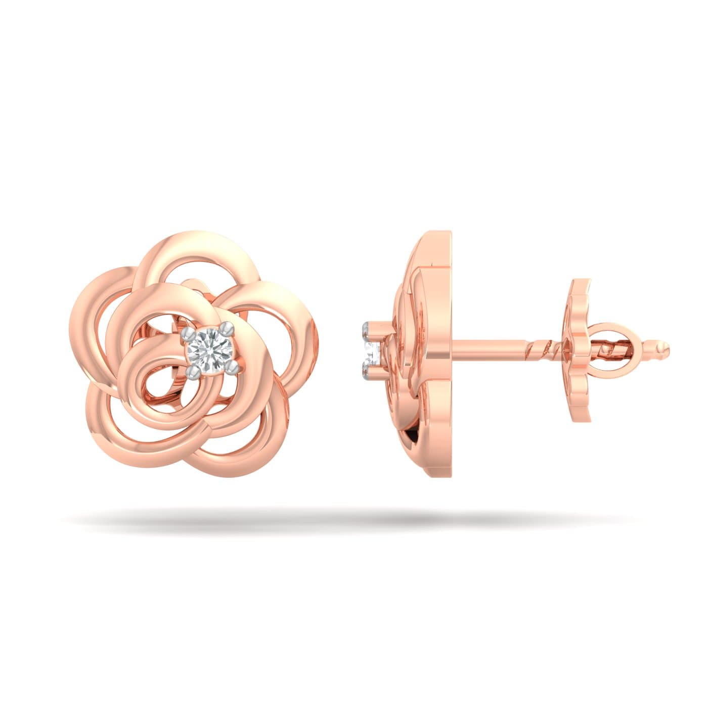 Rosa Stud Diamond Earrings