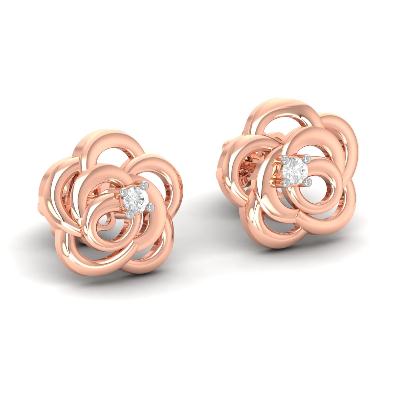 Rosa Stud Diamond Earrings