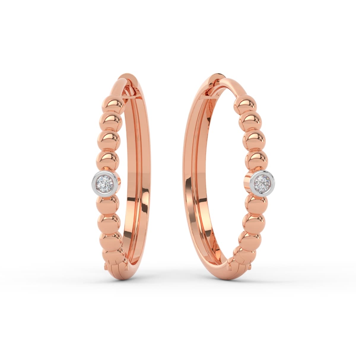 Bonding Single Diamond Hoop Earring