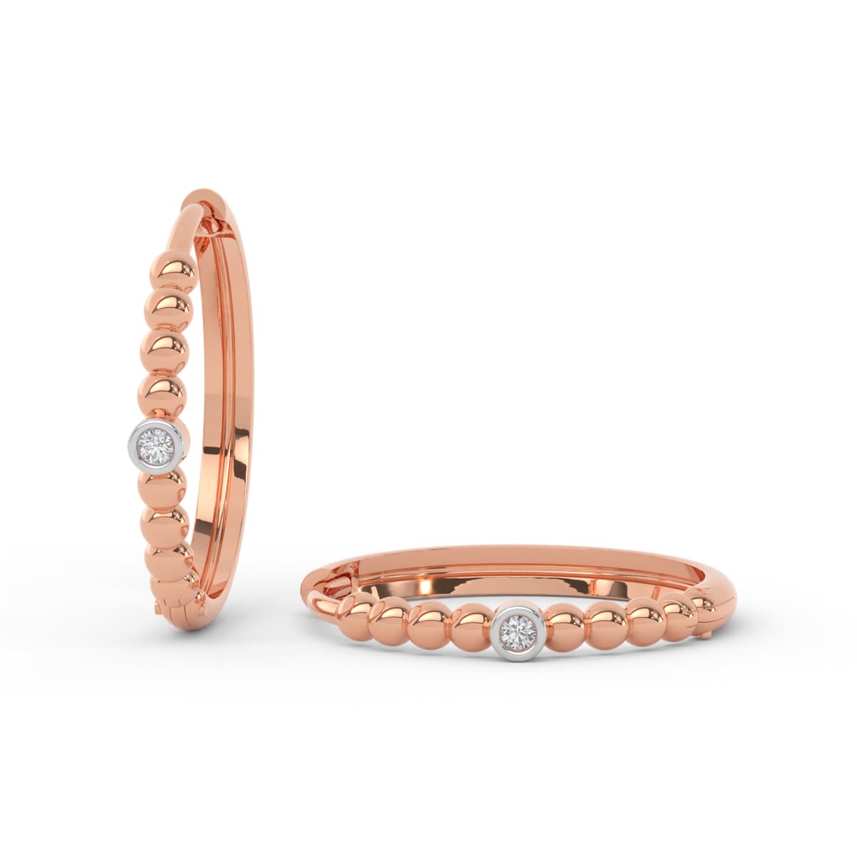 Bonding Single Diamond Hoop Earring