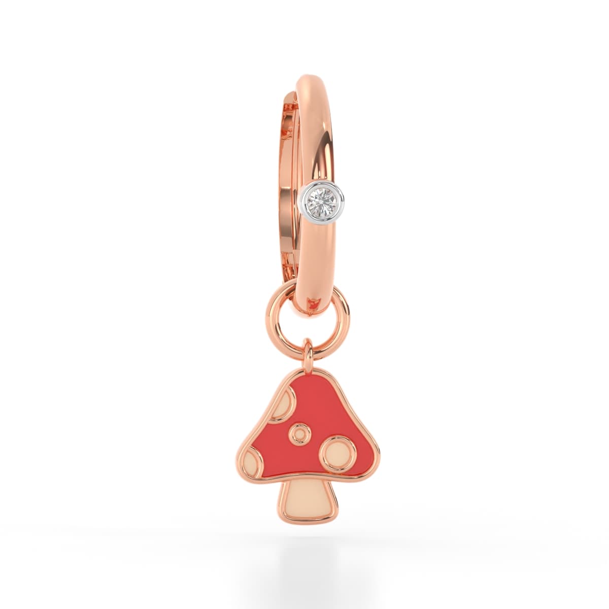 Mushroom Delicate Diamond Earring