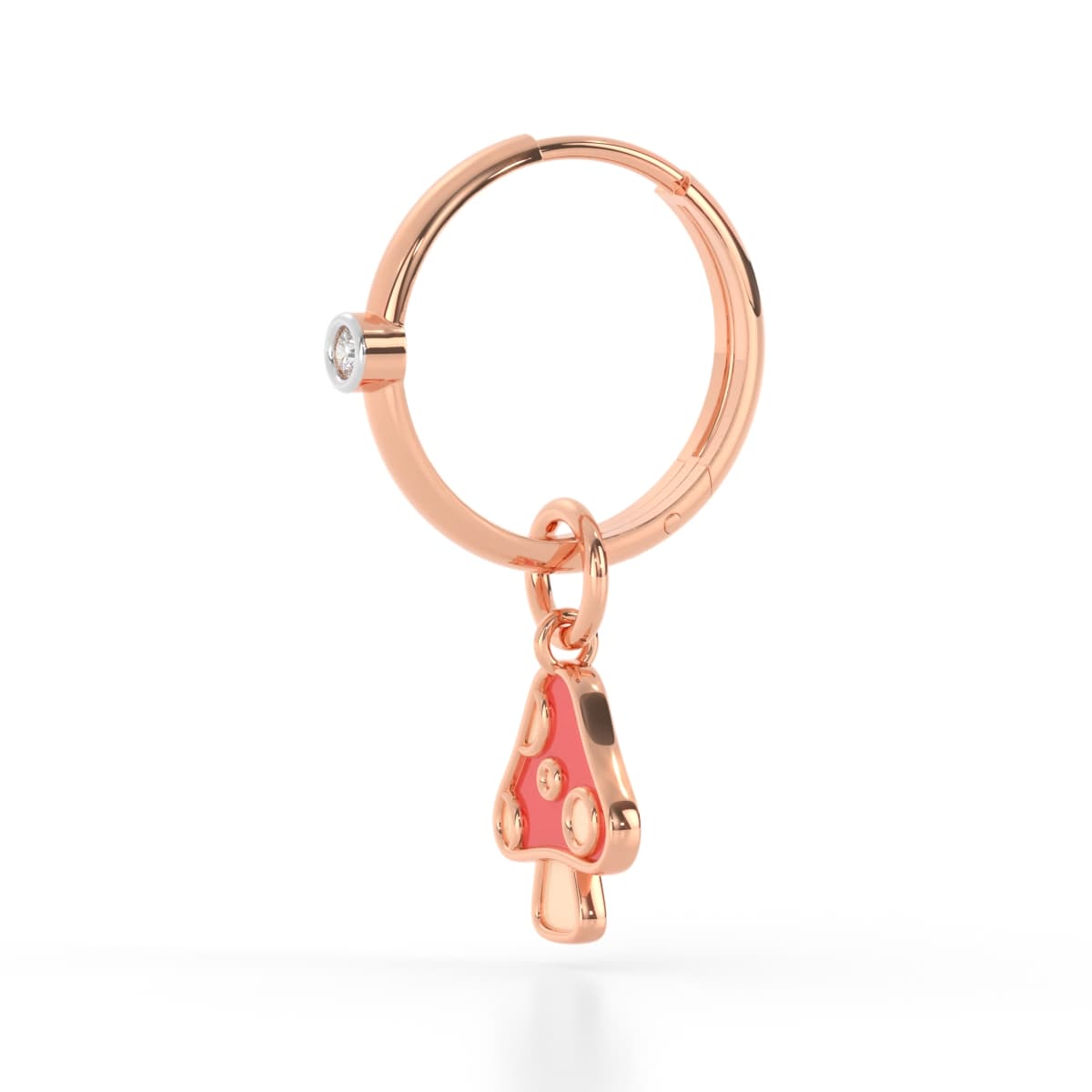 Mushroom Delicate Diamond Earring