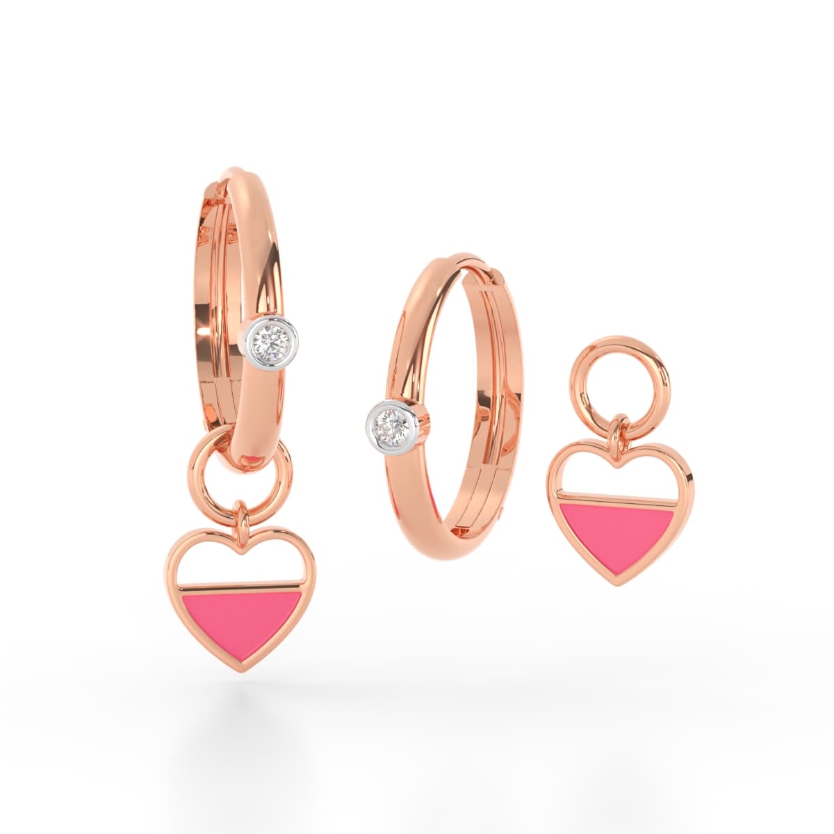 Hearty Graceful Diamond Earring