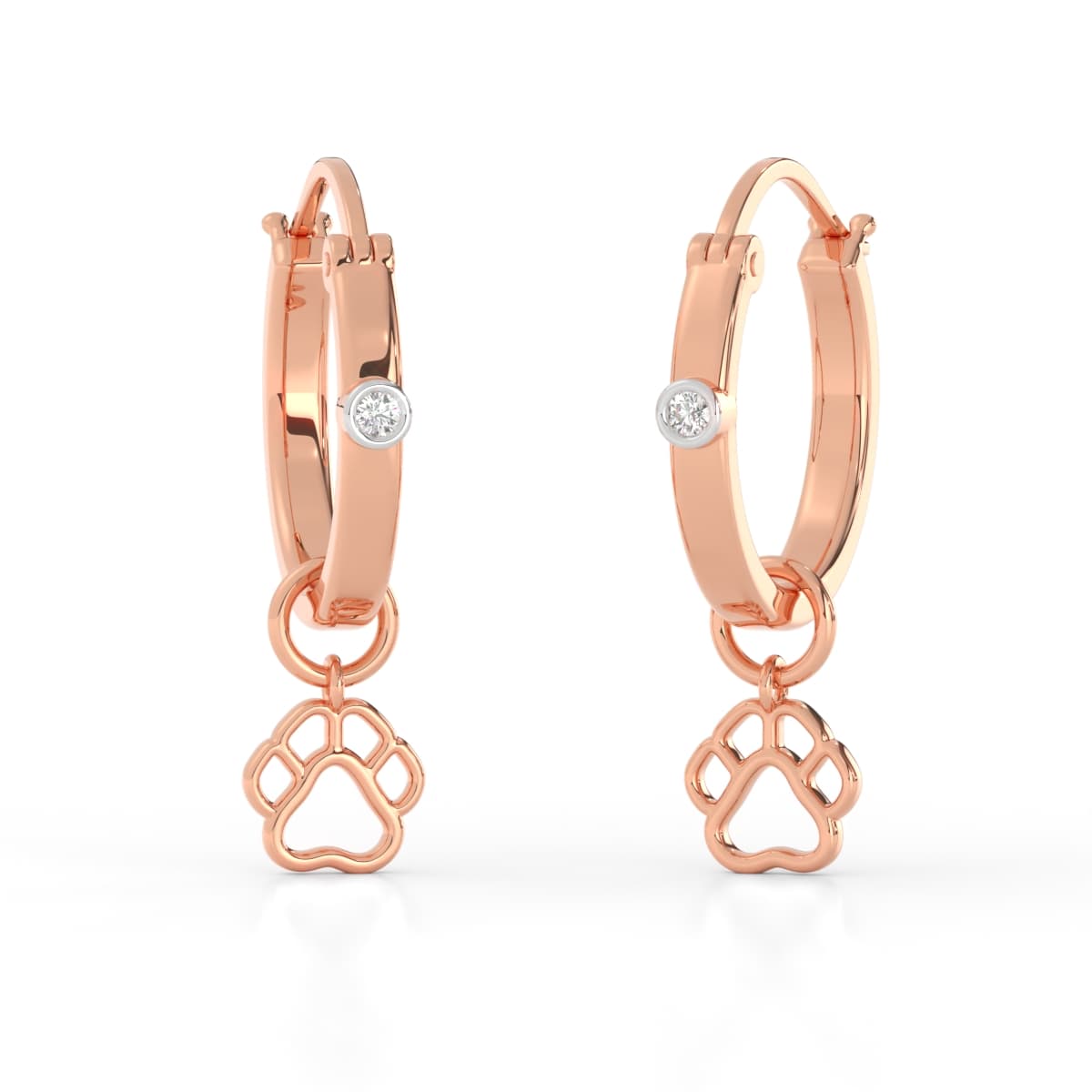 Paw  Diamond Earring