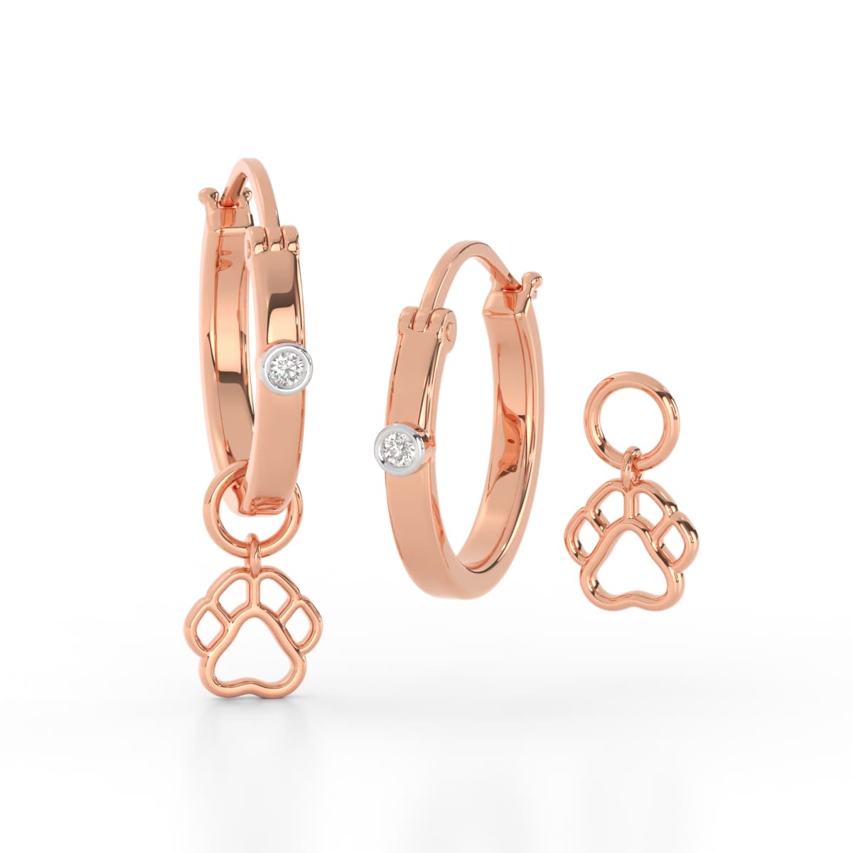 Paw  Diamond Earring