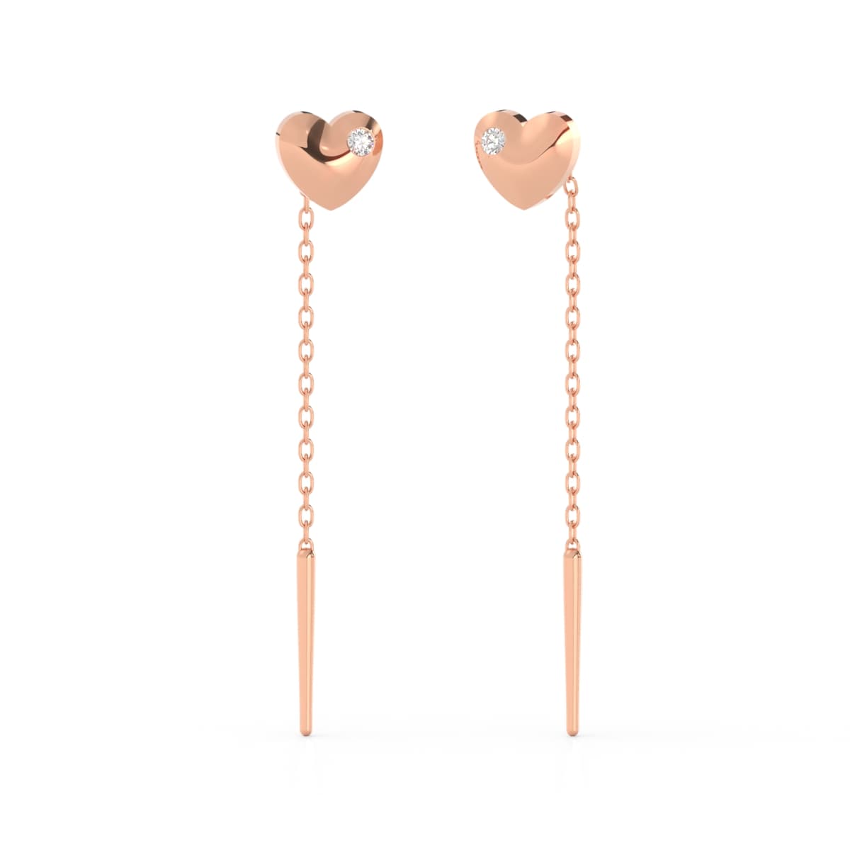 Heart Gold Diamond Sui Dhaga Earrings