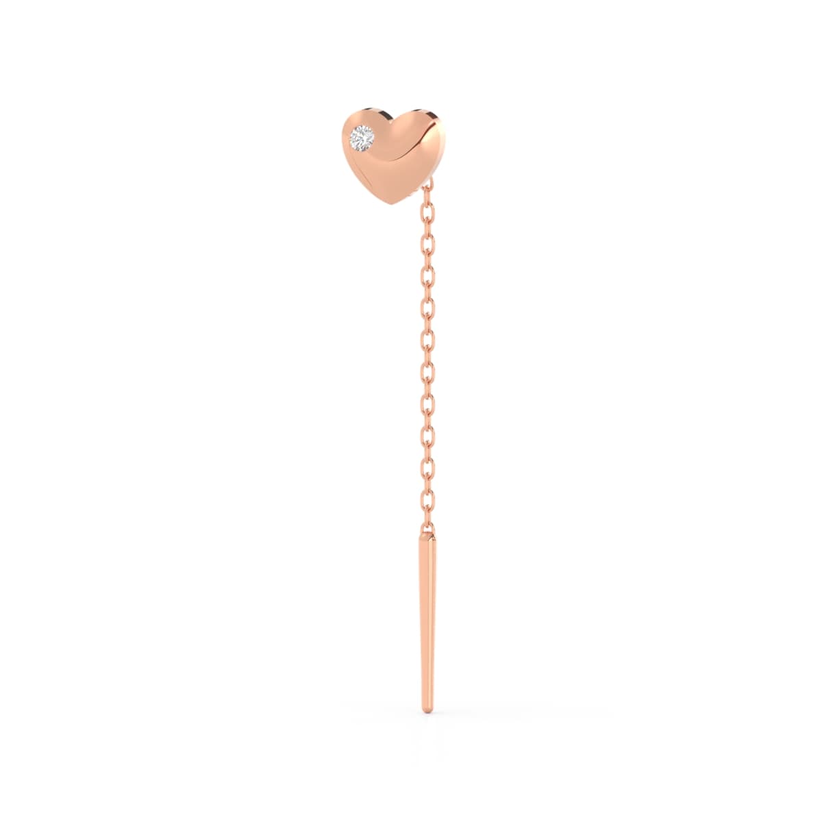 Heart Gold Diamond Sui Dhaga Earrings
